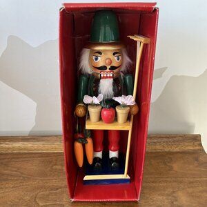 NEW Vintage Holiday Lane 12" Gardener Wooden Nutcracker 2003 Christmas Decor